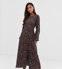 Платье макси с цветочным принтом Pull&Bear - Черный
