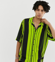 Oversize-рубашка в полоску с отложным воротником COLLUSION - Зеленый
