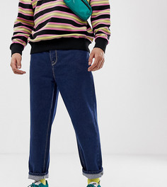 Расклешенные джинсы цвета индиго с контрастной строчкой COLLUSION x004 - Синий