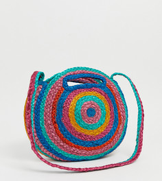 Разноцветная соломенная сумка круглой формы Pull&Bear - Мульти