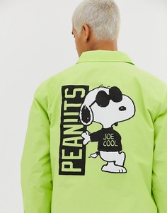 Спортивная куртка неоновой расцветки Pull&Bear Peanuts - Желтый
