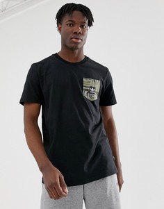Черная футболка с принтом на кармане adidas Skateboarding - Черный