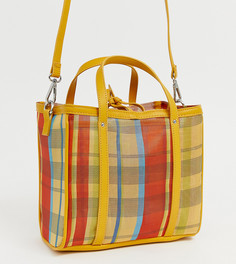 Сетчатая сумка в разноцветную клетку Pull&Bear - Мульти