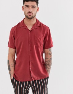 Бордовая рубашка с отложным воротником Pull&Bear Join Life - Красный