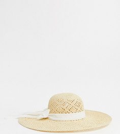 Эксклюзивная ажурная шляпа из натуральной соломы с бантом South Beach - Бежевый