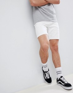 Белые узкие джинсовые шорты Pull&Bear - Белый