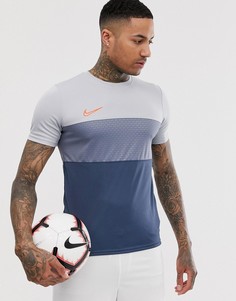 Серая футболка в стиле колор блок Nike Football academy - Серый