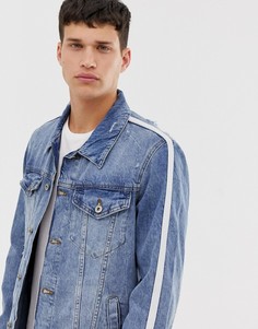 Джинсовая куртка с отделкой лентой по бокам Esprit - Синий