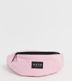 Розовая вельветовая сумка-кошелек на пояс HXTN - Розовый Spiral