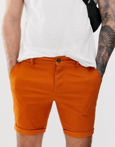 Оранжевые шорты чинос скинни ASOS DESIGN - Оранжевый