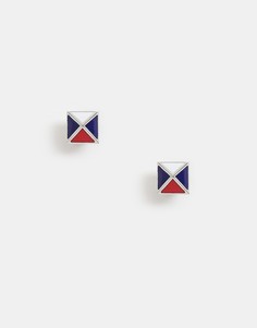 Серьги-гвоздики в виде пирамидки Tommy Hilfiger - Серебряный