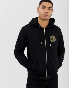Худи на молнии с нашивкой-логотипом Versace Jeans - Черный