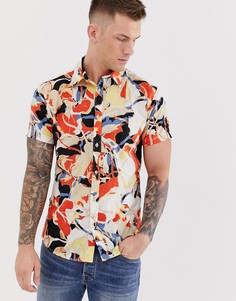 Рубашка с гавайским принтом Selected Homme - Оранжевый