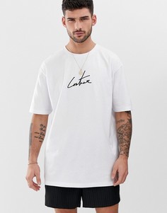 Oversize-футболка с нагрудным логотипом The Couture Club - Белый