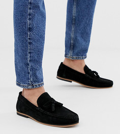 Черные замшевые лоферы для широкой стопы с кисточками ASOS DESIGN - Черный