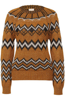 Вязаный пуловер с круглым вырезом