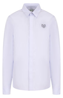 Хлопковая блуза прямого кроя с логотипом бренда