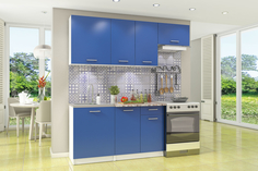 Кухонный гарнитур Адриатика 200 см (белый/синий) Home Me