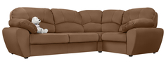 Диван тканевый угловой Эвита Velure коричневый (Велюр, правый) Home Me