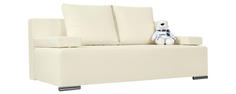 Диван тканевый прямой Плэй Luxe молочный (Экокожа) Home Me