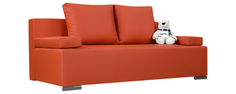 Диван тканевый прямой Плэй Luxe оранжевый (Экокожа) Home Me