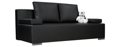 Диван тканевый прямой Плэй Luxe черный (Экокожа) Home Me