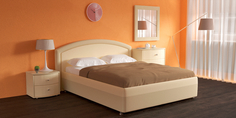 Мягкая кровать 200х160 Малибу вариант №8 с ортопедическим основанием (Бежевый) Home Me