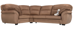 Диван тканевый угловой Бристоль Velure коричневый (Велюр, левый) Home Me