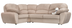 Диван тканевый угловой Эвита Velure бежевый (Велюр, левый) Home Me