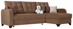Диван тканевый угловой Ливерпуль Velure коричневый (Велюр) Home Me