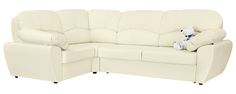 Диван тканевый угловой Эвита Luxe молочный (Экокожа, левый) Home Me