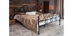 Металлическая кровать 140х200 Венеция с ортопедическим основанием (черный с золотом) S005/2-4 Home Me