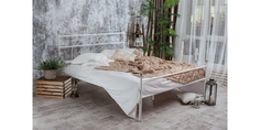 Металлическая кровать 160х200 Сандра с ортопедическим основанием (белый с золотом) S012/1-6 Home Me