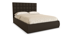 Мягкая кровать 200х140 Квадро с подъемным механизмом (темно-коричневый) Home Me