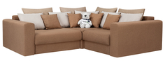 Диван тканевый угловой Медисон Вариант №3 Kiton коричневый (Рогожка) Home Me
