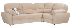 Диван тканевый угловой Эвита Haski бежевый (Флок, правый) Home Me