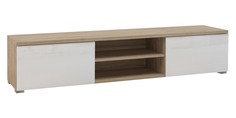 Тумба под ТВ Верона Люкс вариант №2 180/37 см (дуб сонома/белый глянец) Home Me