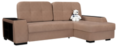 Диван тканевый угловой Брюссель Maserati тёмно-бежевый (Велюр, правый) Home Me