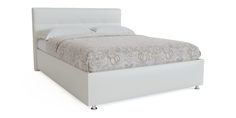 Мягкая кровать 200х120 Неаполь с ортопедическим основанием (Белый) Home Me