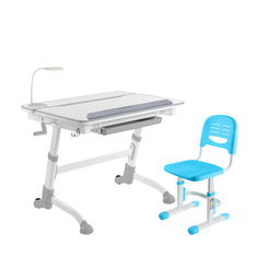 Детская парта Volare комплект вариант №1 (серый/голубой) Home Me