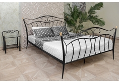 Кровать Mila с деревянными ламелями 200х160, черный (1571) Home Me