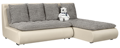 Диван тканевый угловой Кормак Mini Sola серый (Рогожка + Экокожа) Home Me