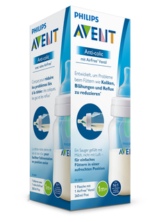 Бутылочка Anti-colic с клапаном и силиконовой соской Airfree с 1 мес. 260 мл Philips Avent