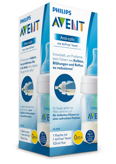 Бутылочка Anti-colic с клапаном и силиконовой соской Airfree с рождения 125 мл Philips Avent