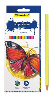 Карандаши Цветные «Бабочки» 12 цветов Silwerhof