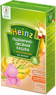 Каша Heinz Безмолочная пшенично-овсяная с фруктами (с 6 месяцев) 200 г