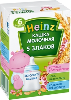 Каша Heinz Молочная 5 злаков (с 6 месяцев) 200 мл