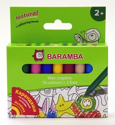 Восковые карандаши В картонной коробке 18шт + вкладыш-раскраска Baramba
