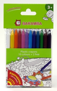 Набор пластиковых карандашей в блистере 12шт + вкладыш-раскраска Baramba