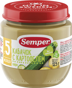 Пюре Semper Кабачок с картофелем (с 5 месяцев) 125 г